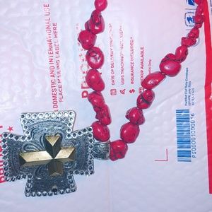 Handmade Necklace with Sterling Silver Cross